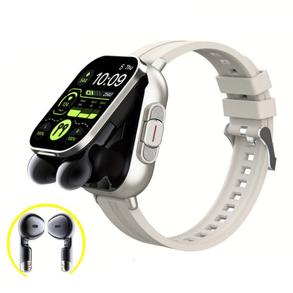Prozeal – Montre connectée 2-en-1 avec écouteurs intégrés, écran tactile HD, contrôle musique, podomètre et recharge USB. Sportive, pratique, compatible iOS.