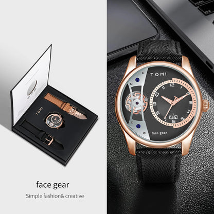 TOMI VISION – Coffret Minimaliste Luxe pour homme, montre  à double bracelet détachable