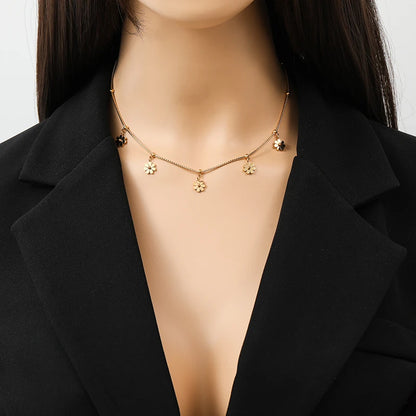 FLEUR DORÉE – ENSEMBLE BIJOUX EN ACIER INOXYDABLE