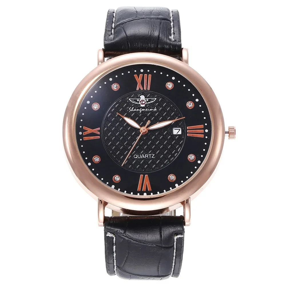 LUXE ETERNEL – Coffret Prestige 5 Pièces  montres pour hommes, ceinture, portefeuille, boutons de manchette, cravate, montre-bracelet,